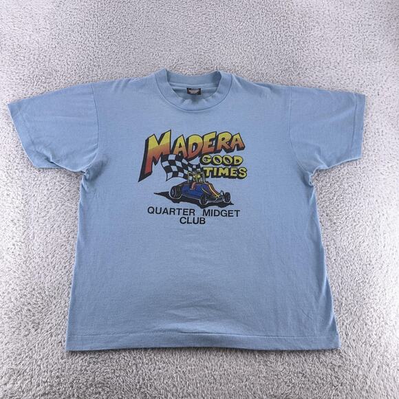 Vintage Madera Quarter Midget Club Shirt Mens Large Race Car Graphic USA 90s - Picture 2 of 9